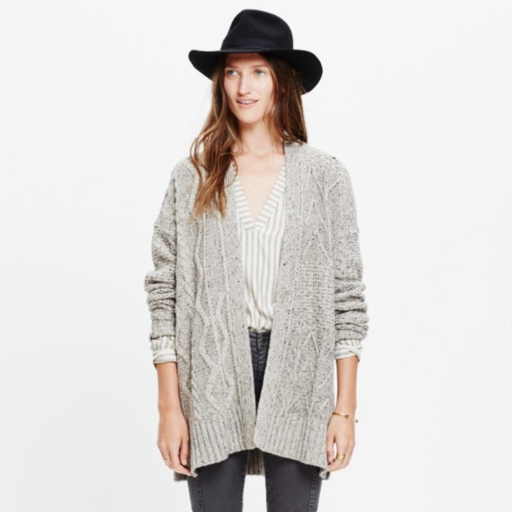 Madewell Panelstitch Open Cardigan Sweater